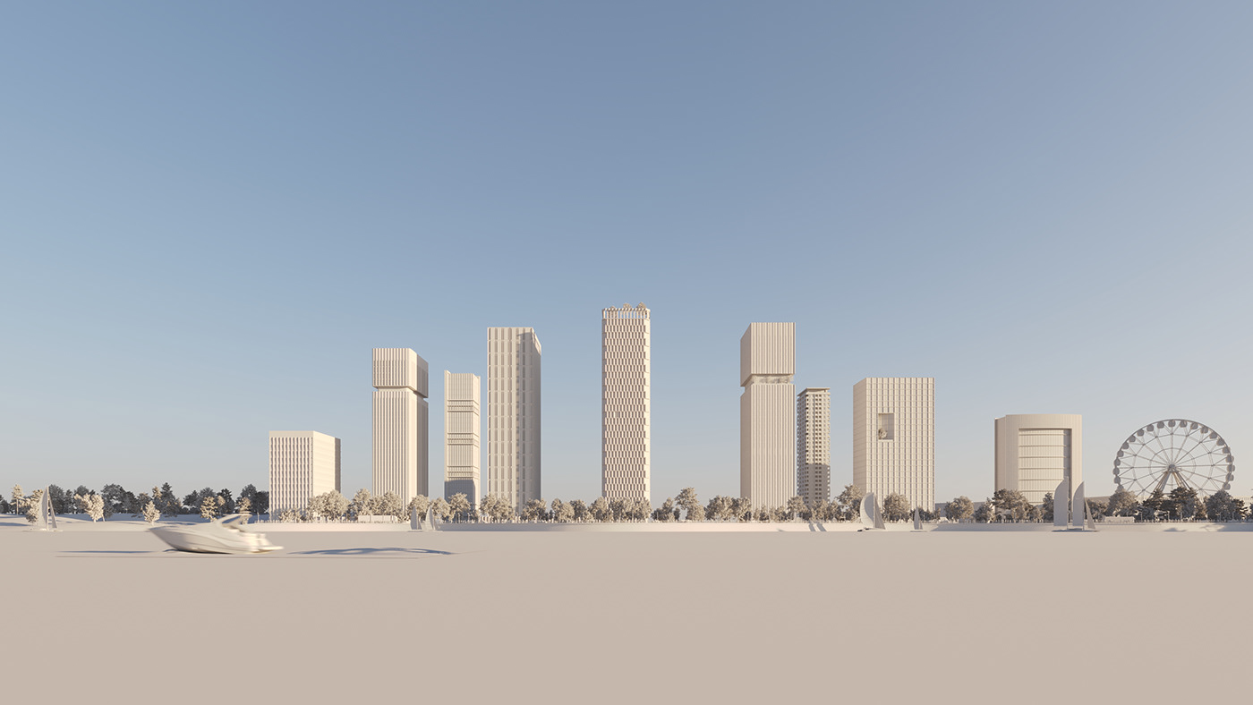 3ds max corona architecture visualization 3D archviz exterior CGI Render skyscraper