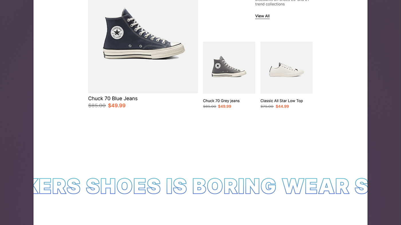 converse design Ecommerce Minimalism redesign shoes sneakers UI ux Web