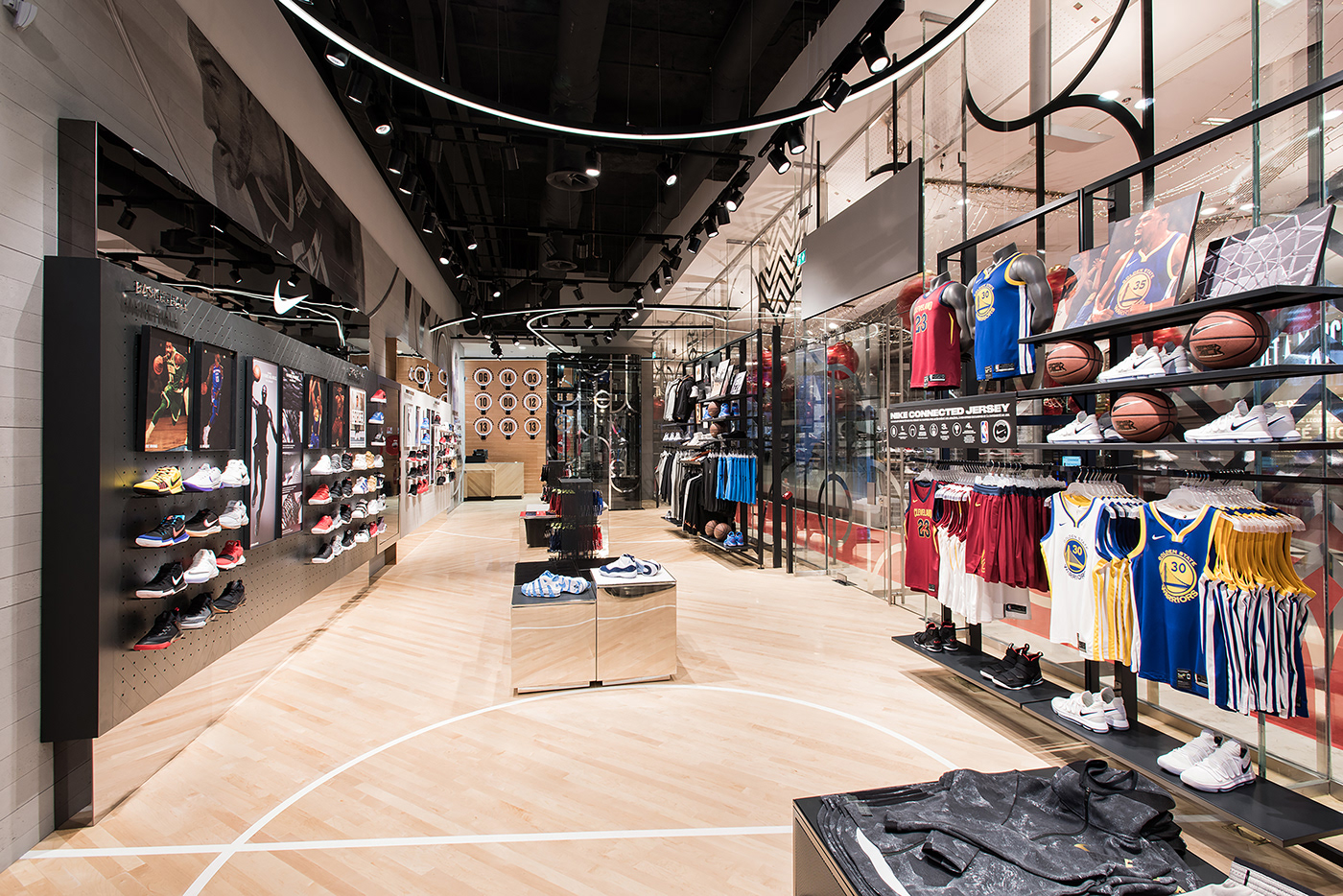 sports Nike environmental graphic interior graphic retail graphic spatial graphic sneakers lineart