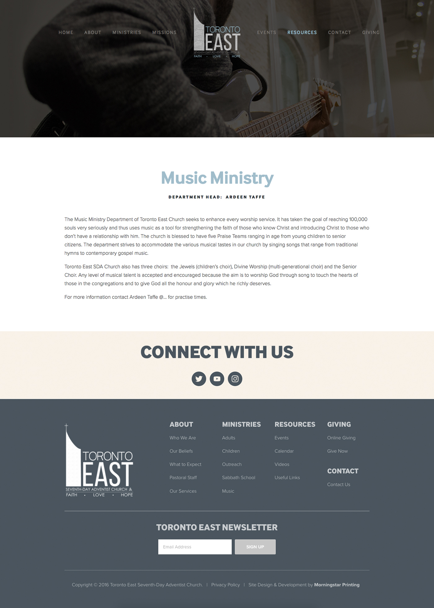 Website church Layout seven design UI development page blue grey