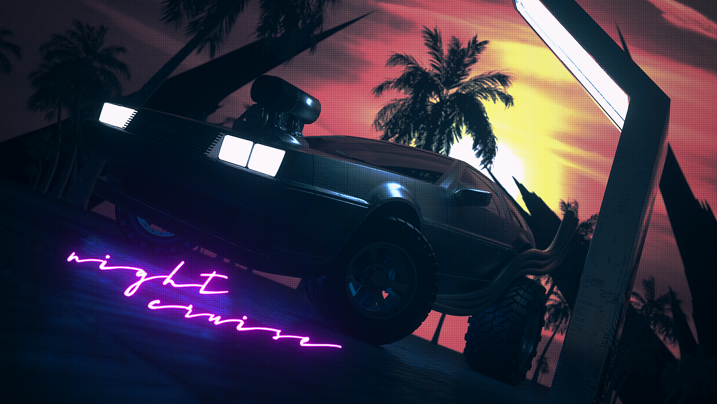 inspiration beeple 1980s nostalgia Synthwave mood motion model creative Collection