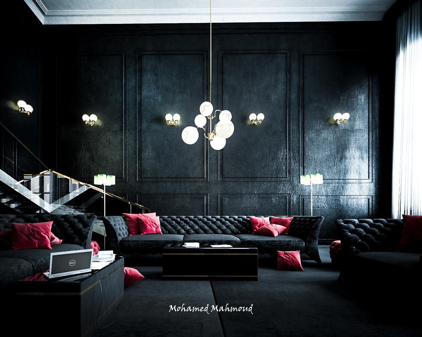 architecture black furniture interiordesign MAX modern neoclassic proect  Render White