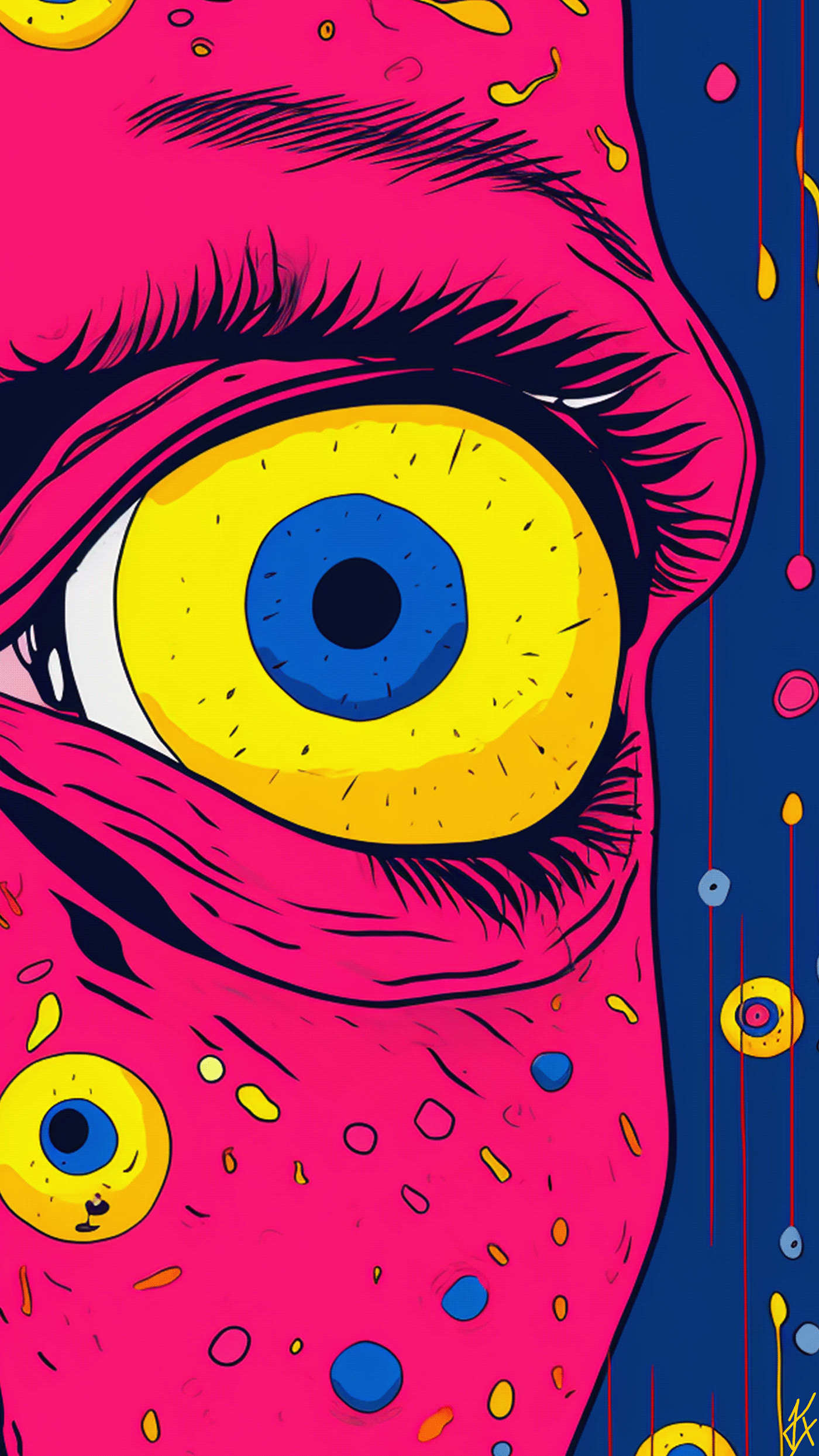 King Felix artwork painting   eyes poster design Unique imagination futuristic art surrealism
