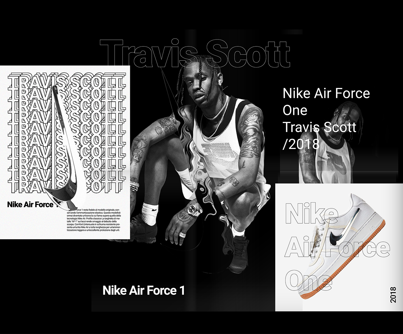 كولاجين Poster tribute / Nike AF-1 x Travis Scott on Behance كولاجين