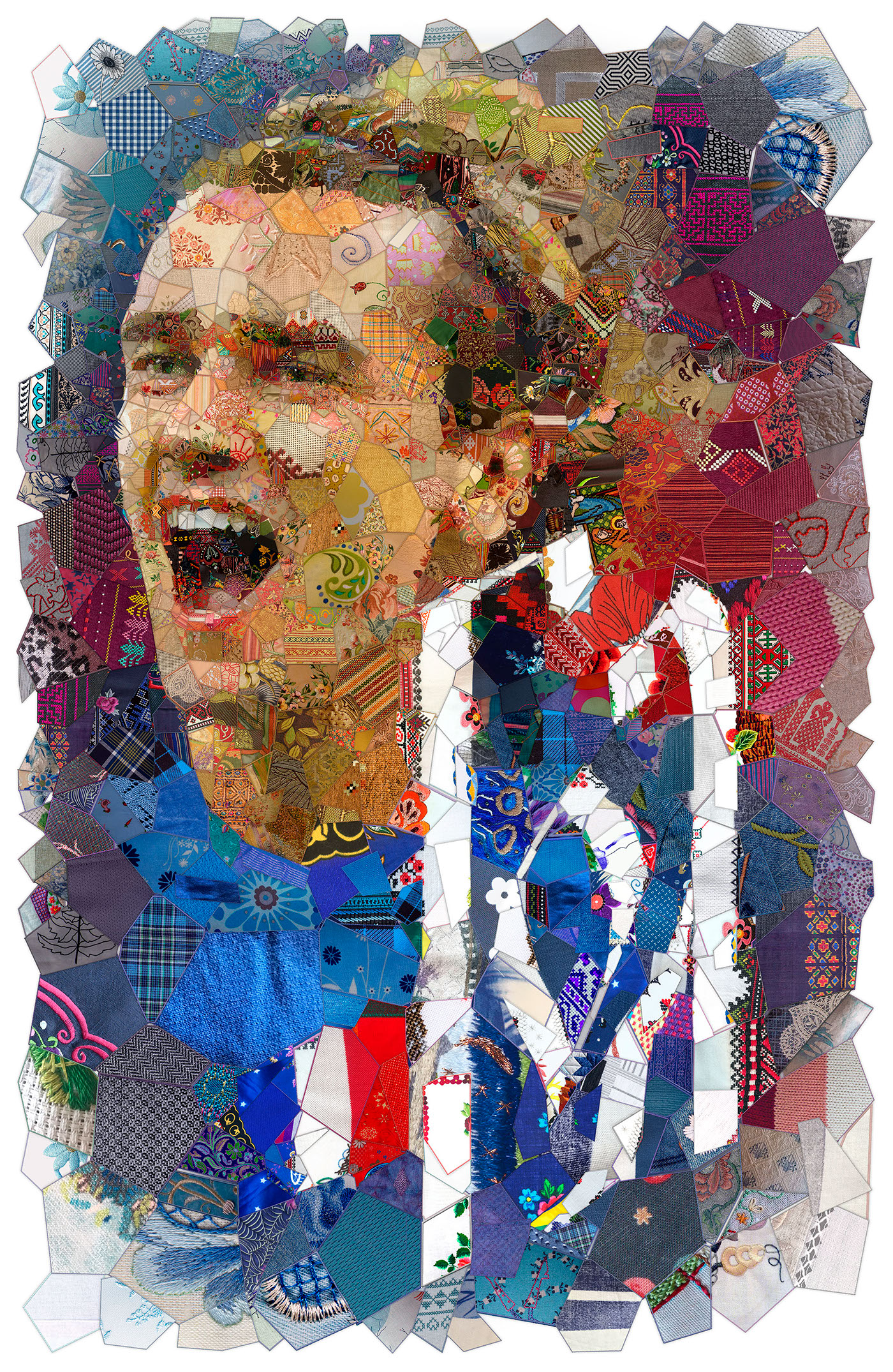 mosaic photomosaic quilting visual design football Soccer Art FIFA World Cup Russia 2018 collage digital embroidery
