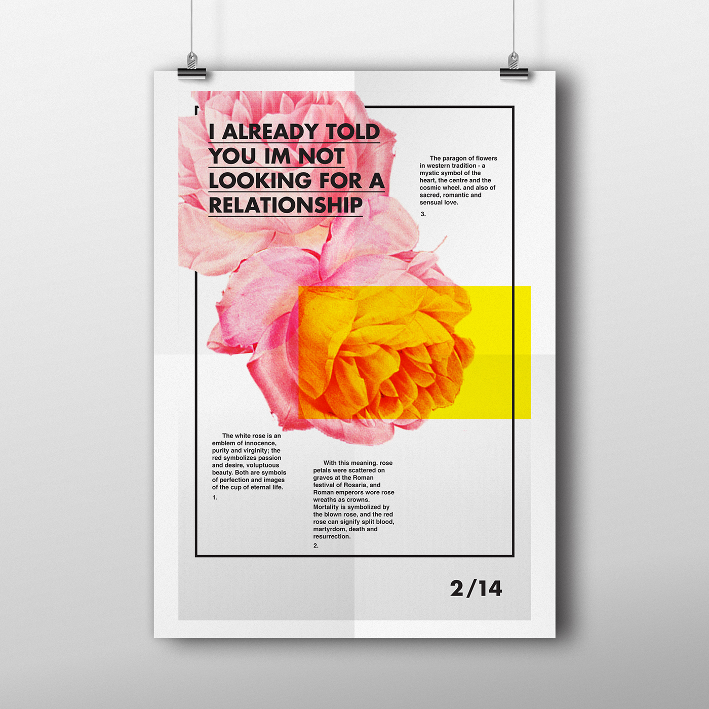 valentine be mine poster graphic design  floral minimal