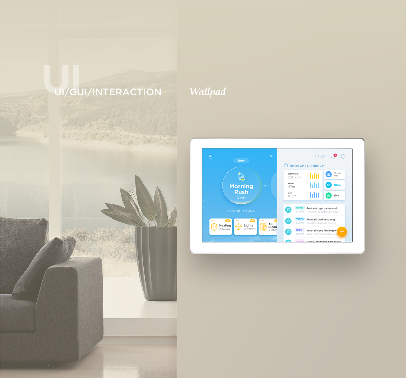 GUI interaction homeIoT b2b b2c motion Icon IoT smarthome mobile app ux UI