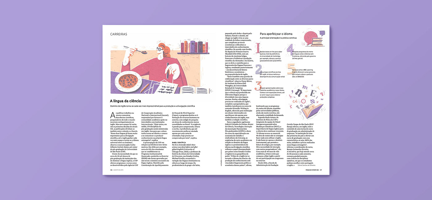 Editorial Illustration editorial conceptual printmaking linocut texture Languages magazine research Students