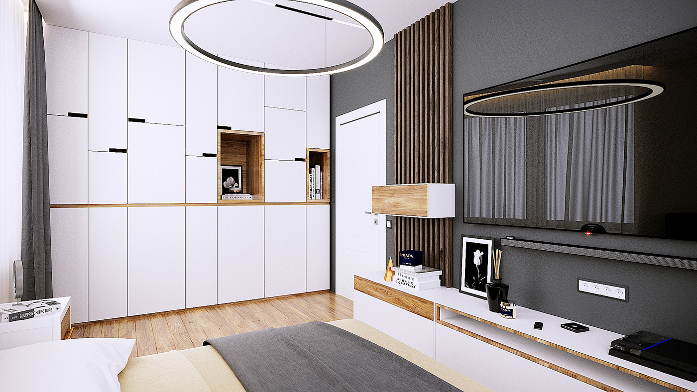 3ds max design Interior визуализация дизайн интерьера квартира рендер современный интерьер спальная комната спальня