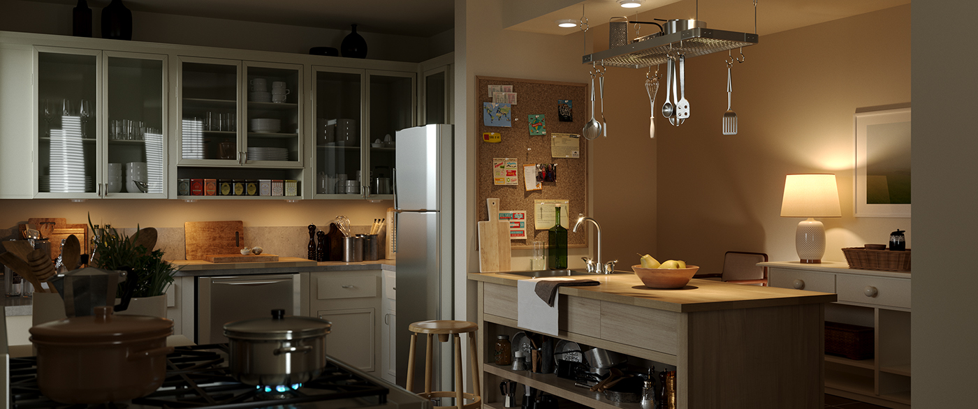 3D corona Interior kitchen nyc CGI 3ds max CG architecture