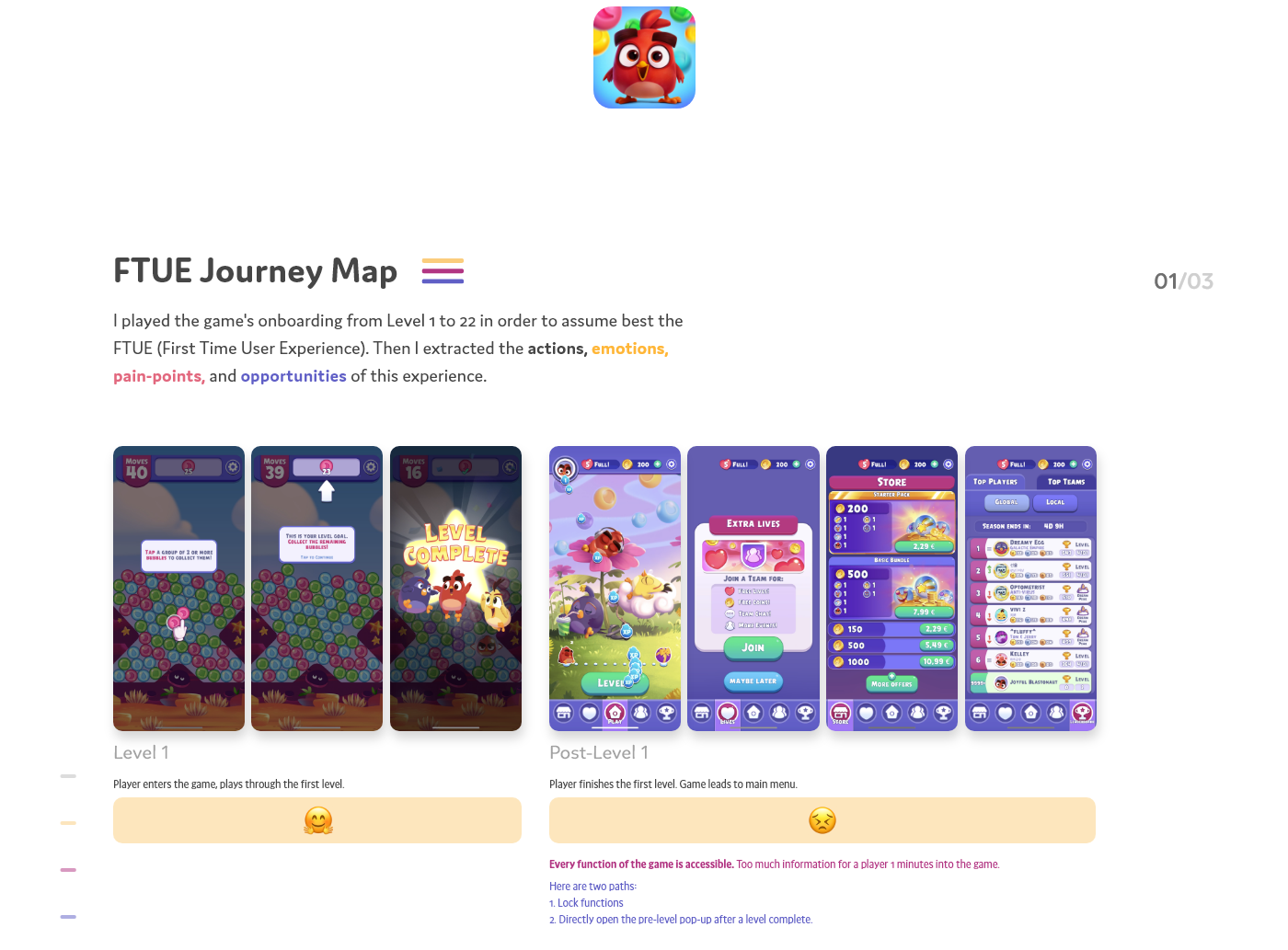 casual design game interaction match-3 mobile puzzle rovio UI ux