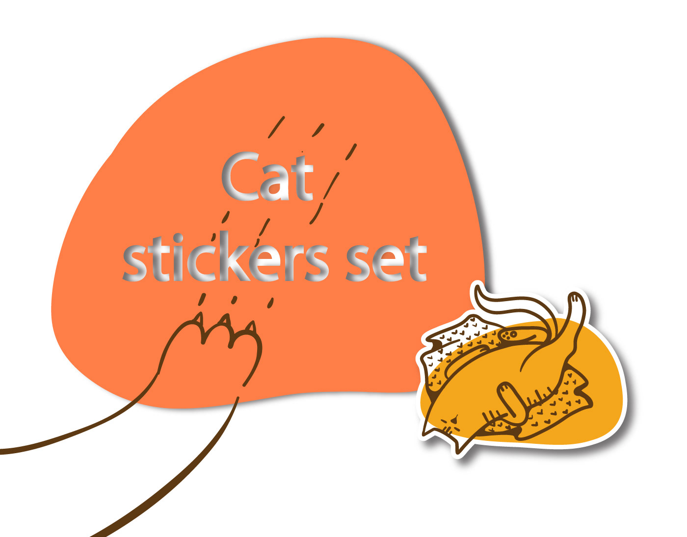animal cute digital illustration adobe illustrator vector stickers adobefresco Cat
