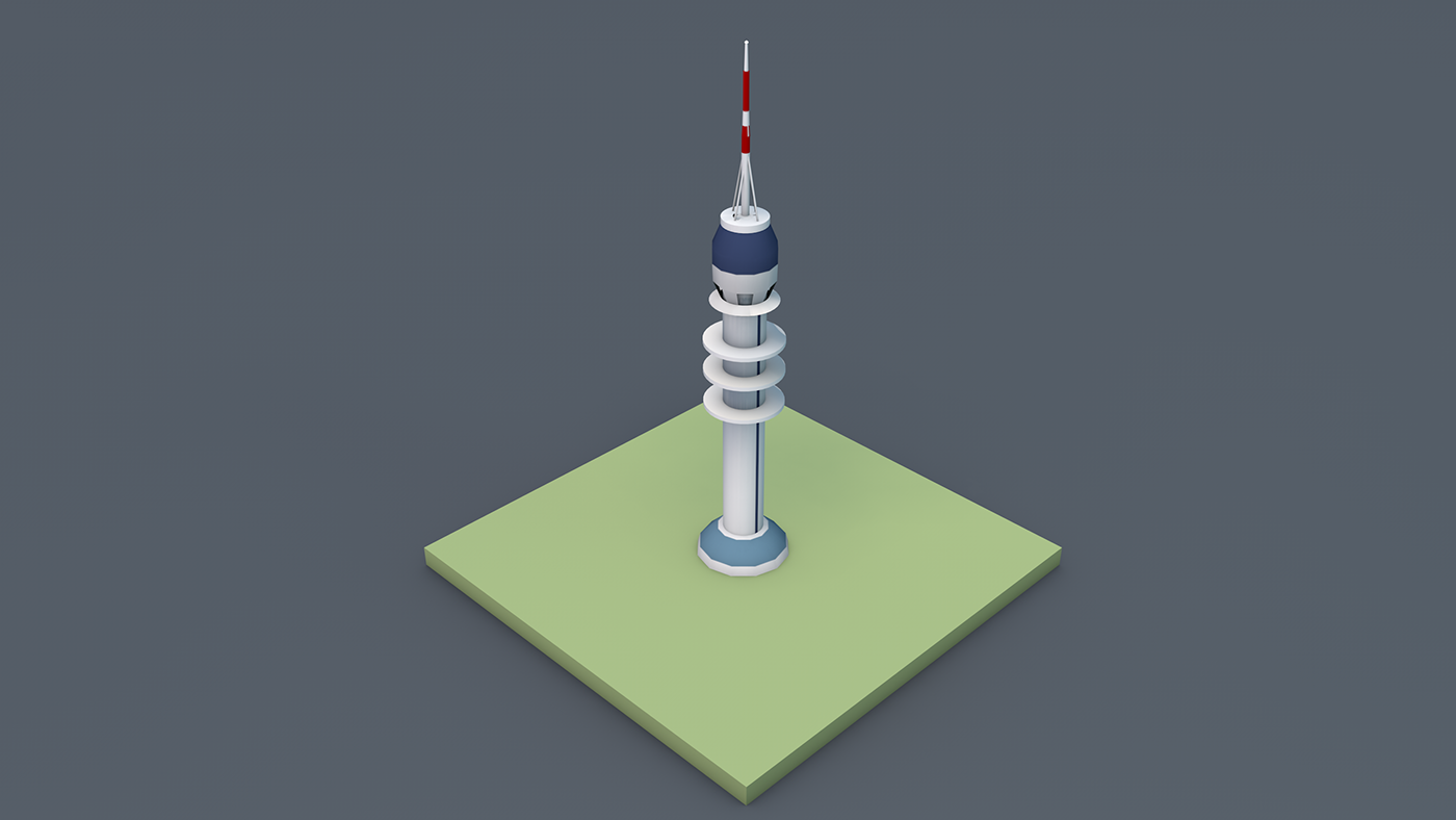 3D 3Dmodle Baghdad tower cinma4d cubbix lowpoly photoshop polyperfect V-ray voxle