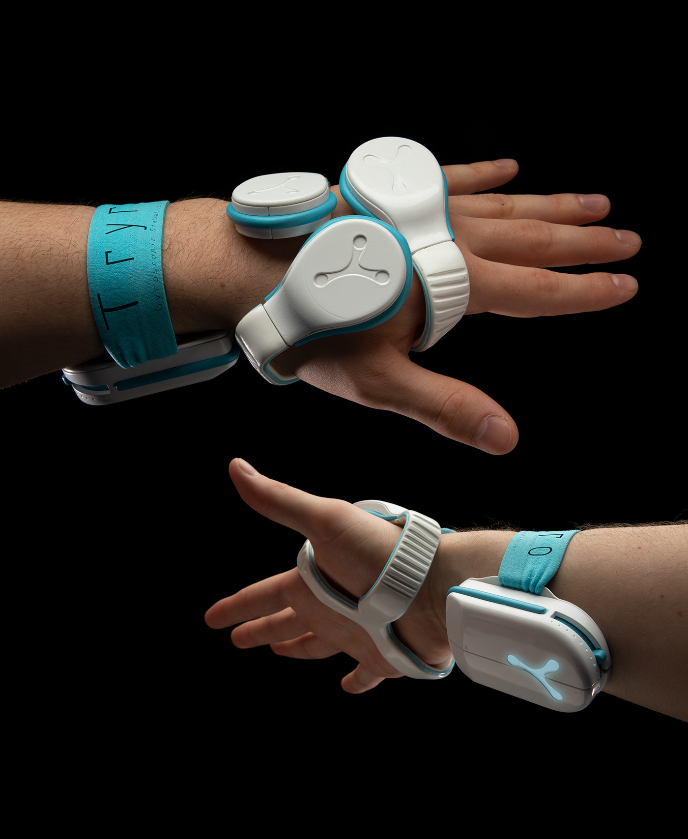 gyroscope parkinsons wearable tech medical Orthotic prosthetic Electronics Hand Stabiliser marker rendering