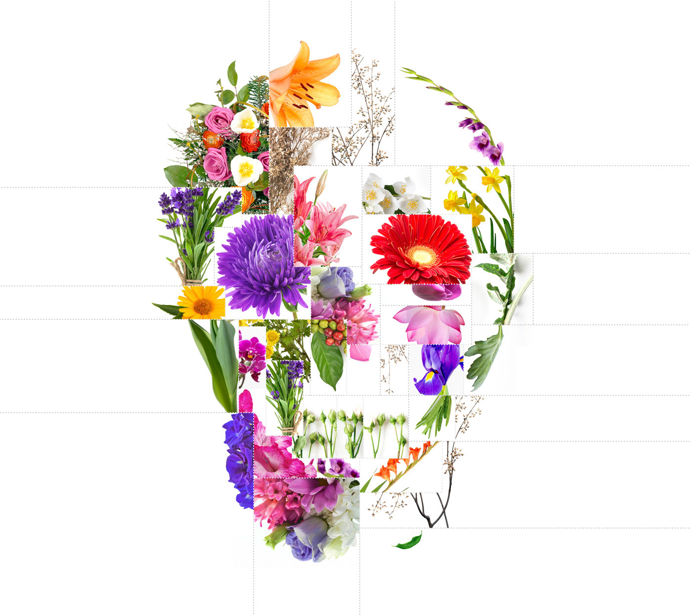 art collage death floral flower Flowers life poster rose skull