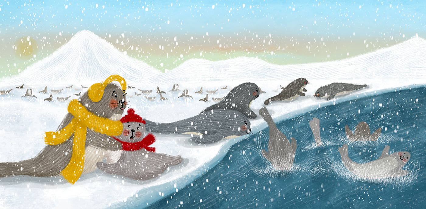 antarctic childrensbook çocukkitapları fokbalığı ILLUSTRATION  kitap seal