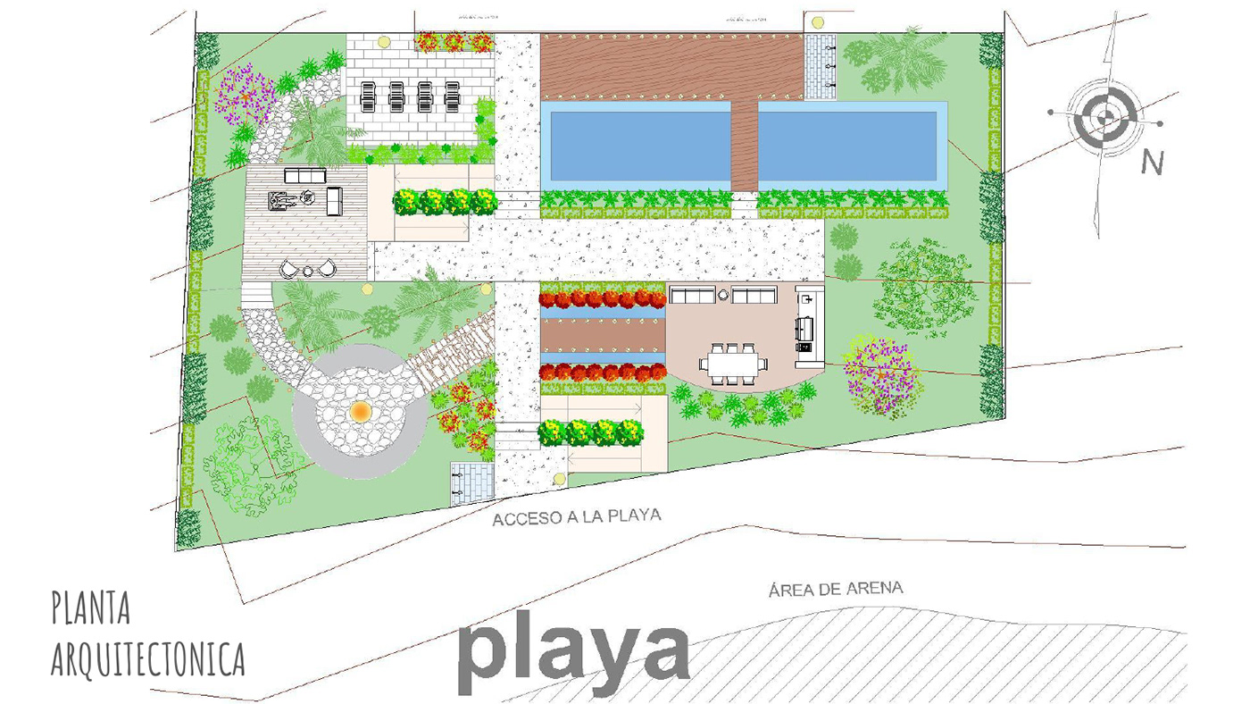 beach project green areas Landscape Design Paisajismo residential