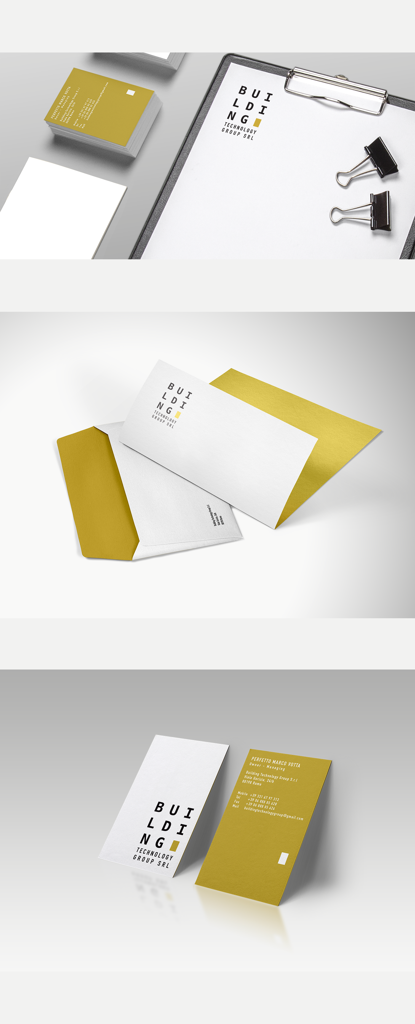 yellow costruction brand Rome building black White costruzioni business card pencil letterhead gold Stationery bake agency