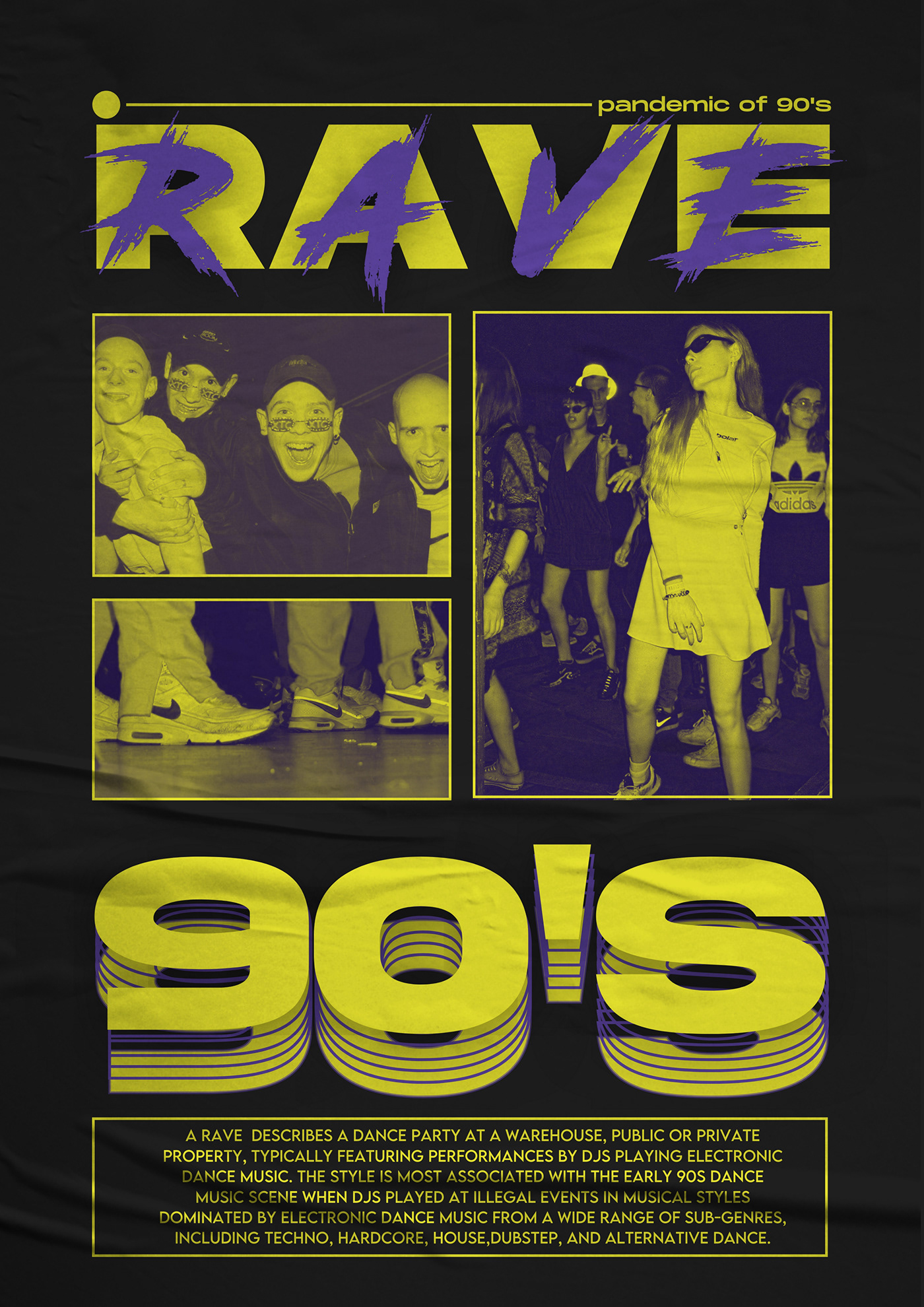 90s cover coverart design photoshop poster rave typography  