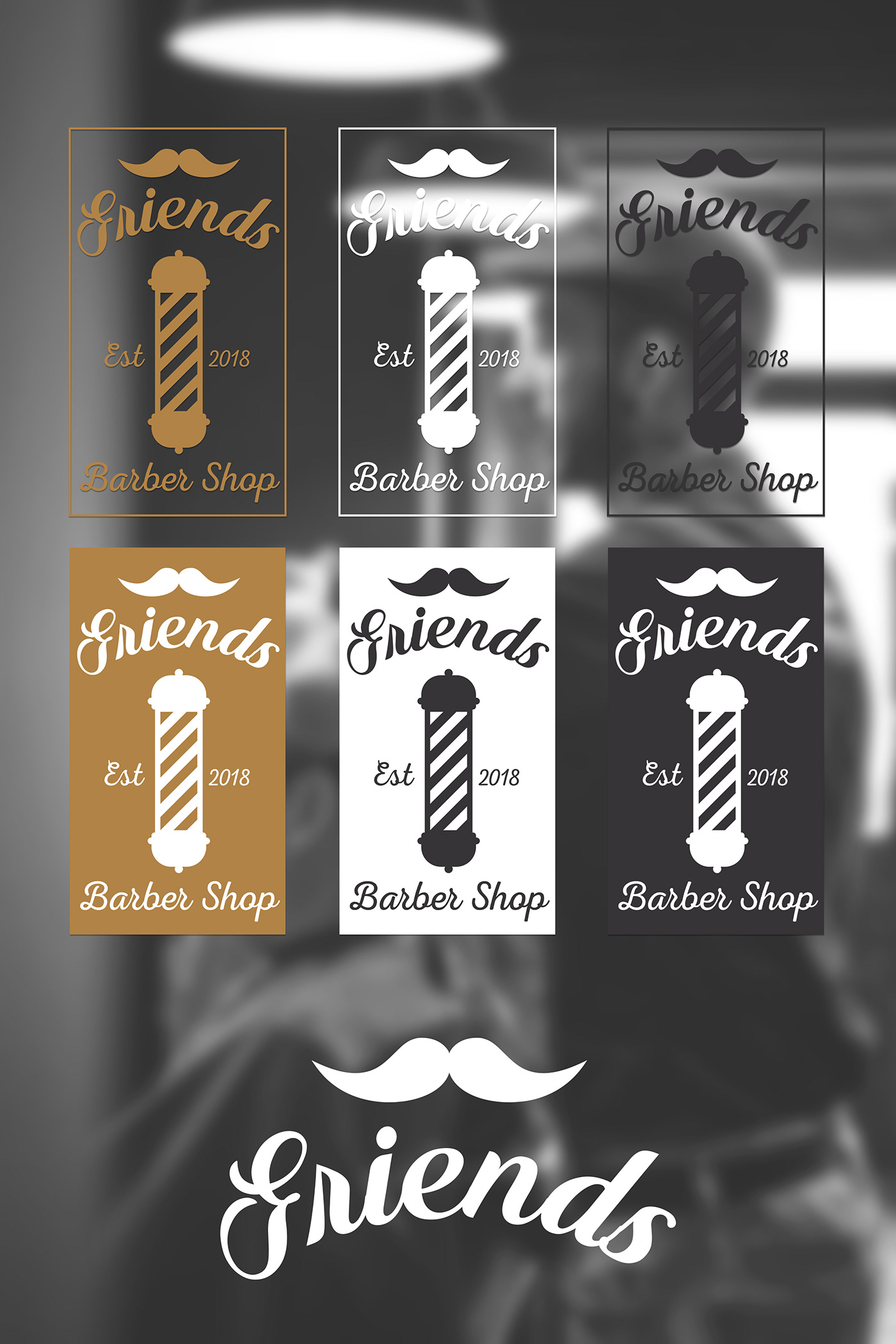 graphic design branding  logo logodesign barber barbershop friends graphicdesign Illustrator