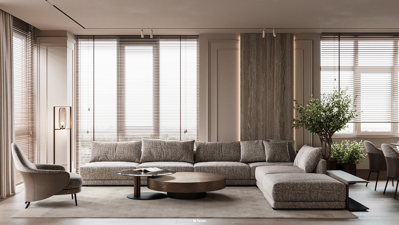 architecture Classic design Interior interior design  living room modern Render Style visualization