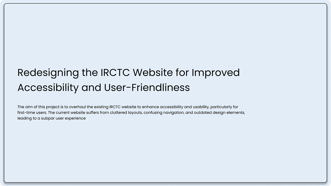 IRCTC Redesign Accessibility UI/UX Figma landing page redeisgn
