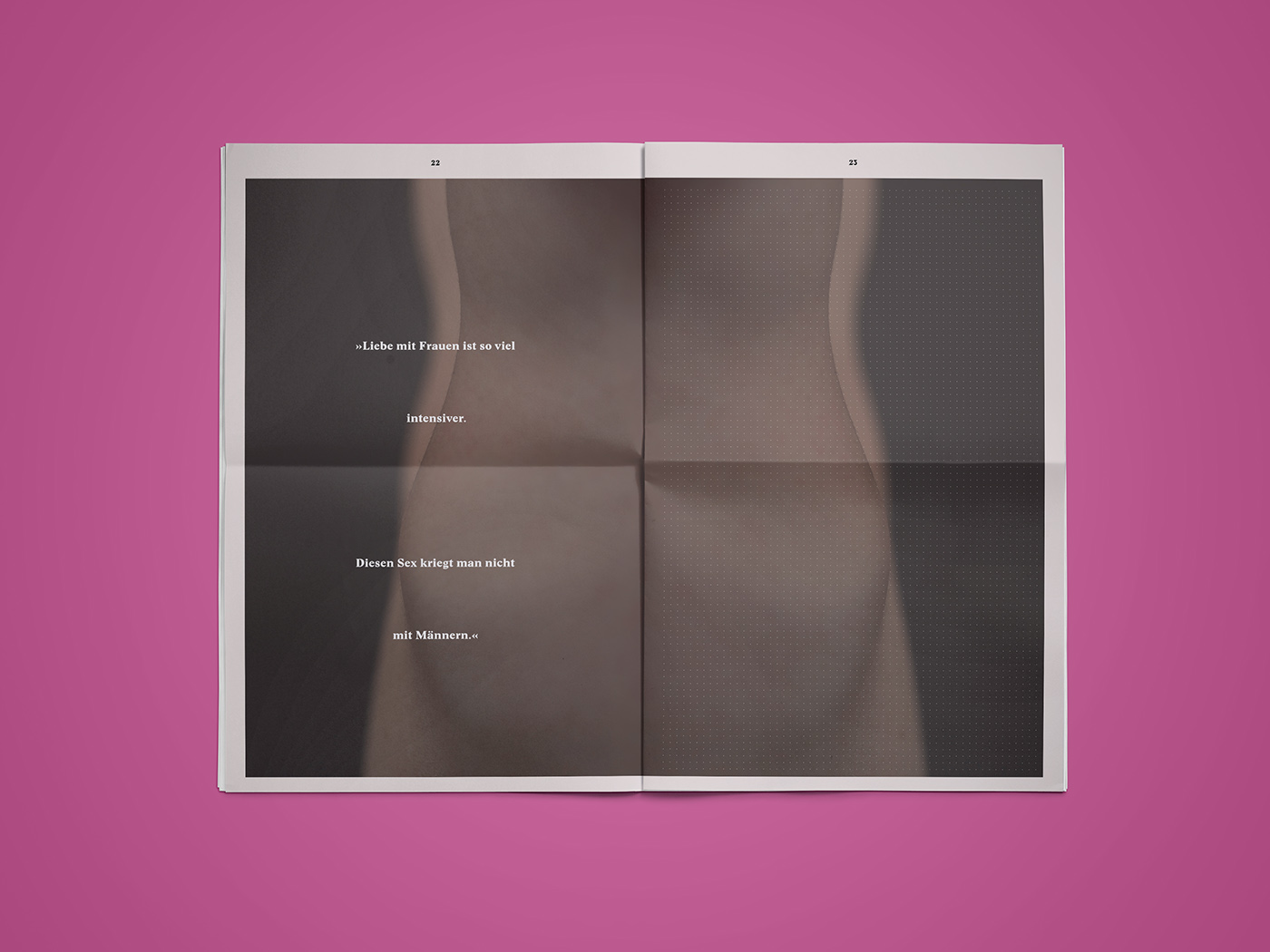graphic design Photography  woman women lesbian homosexual comingout typography   pink germany magazin newspaper Love