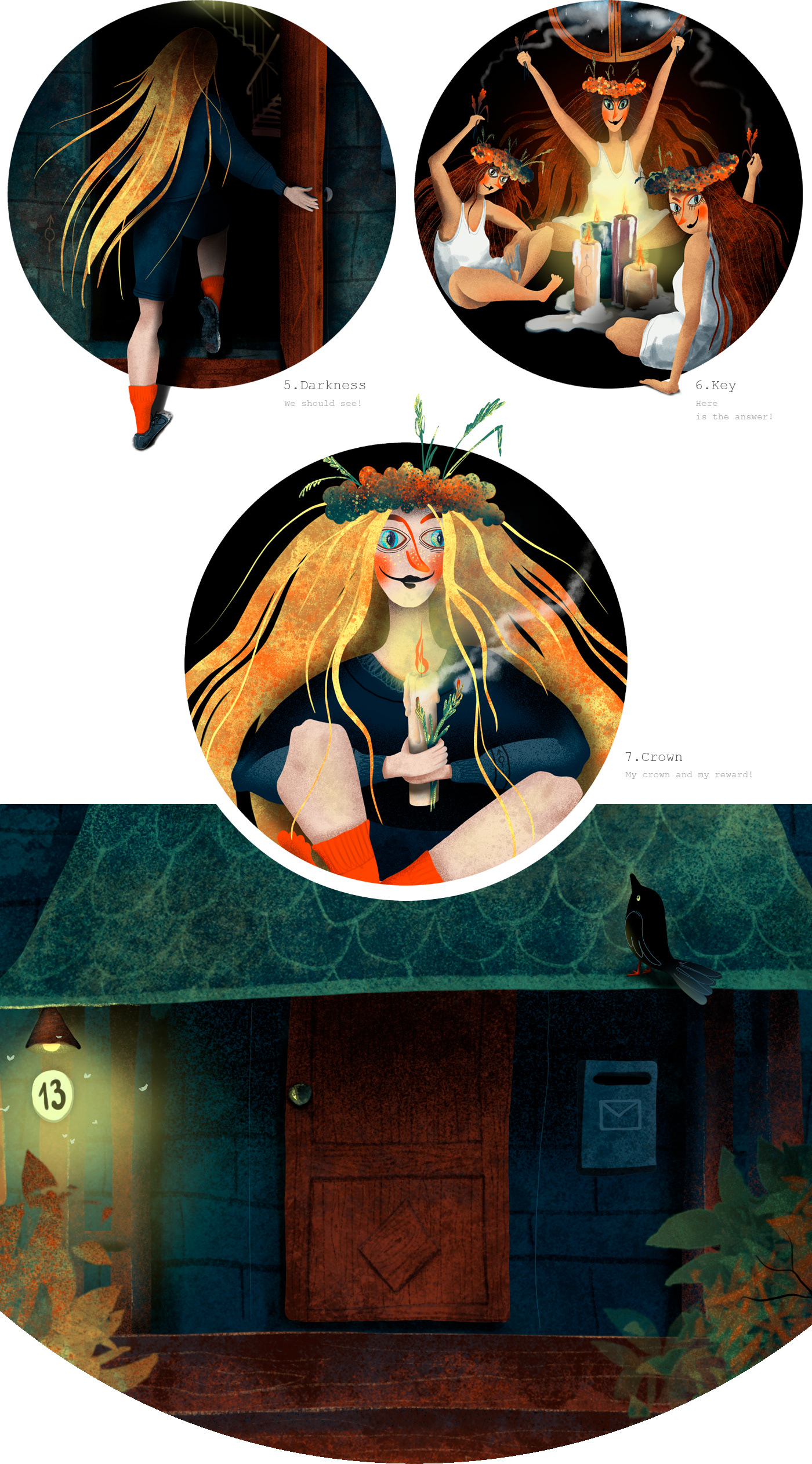 art Character coven digital folk folktaleweek ILLUSTRATION  night storyboard witch