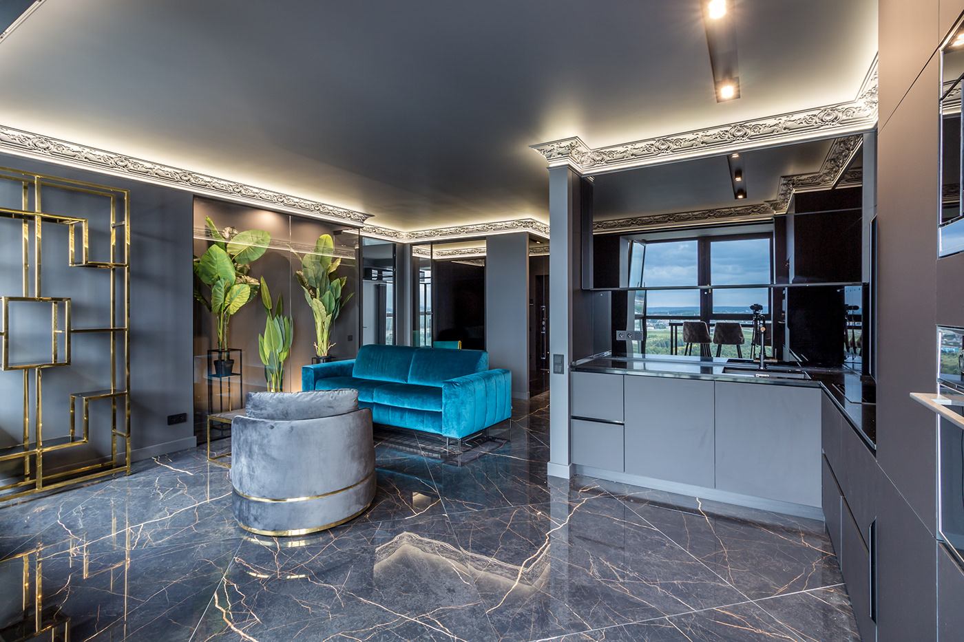 3D 3ds max apartment architecture art deco gold Interior interior design  luxury visualization