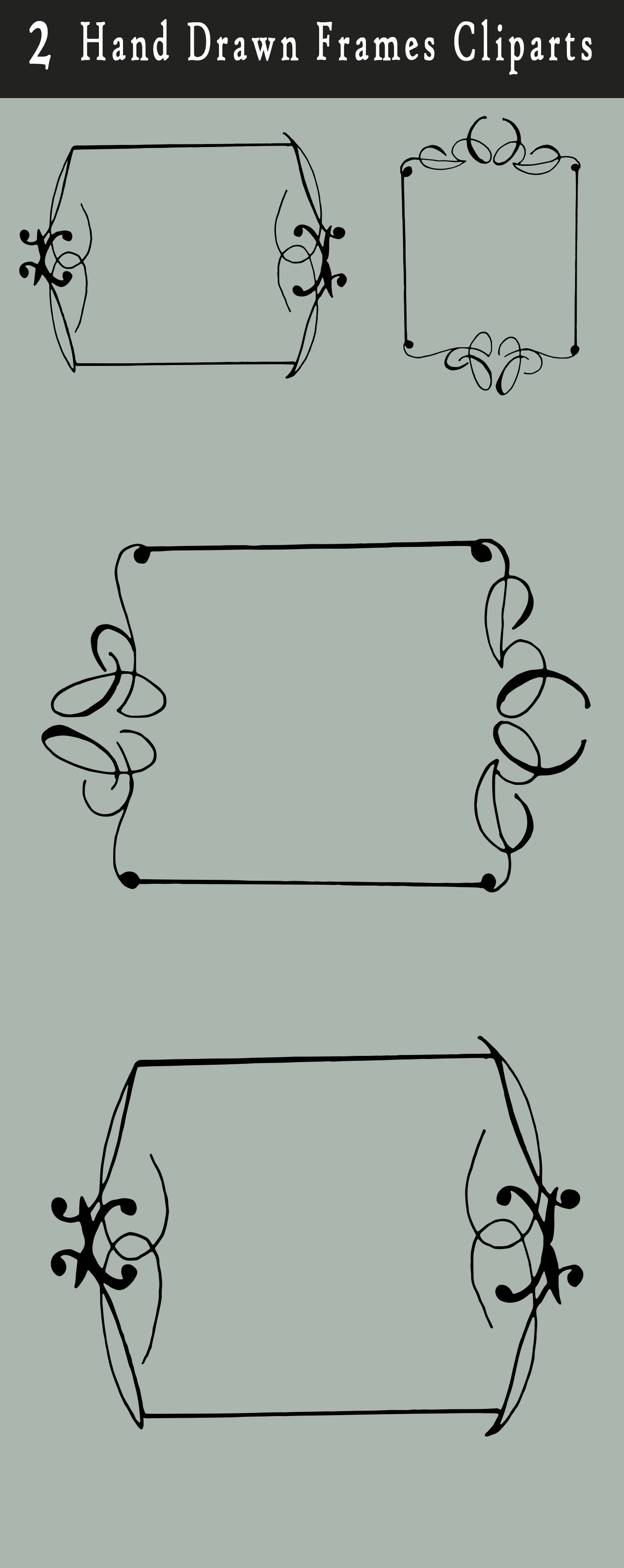 Free Handmade Frames Cliparts is a unique pack of hand drawn digital elements for your projects.