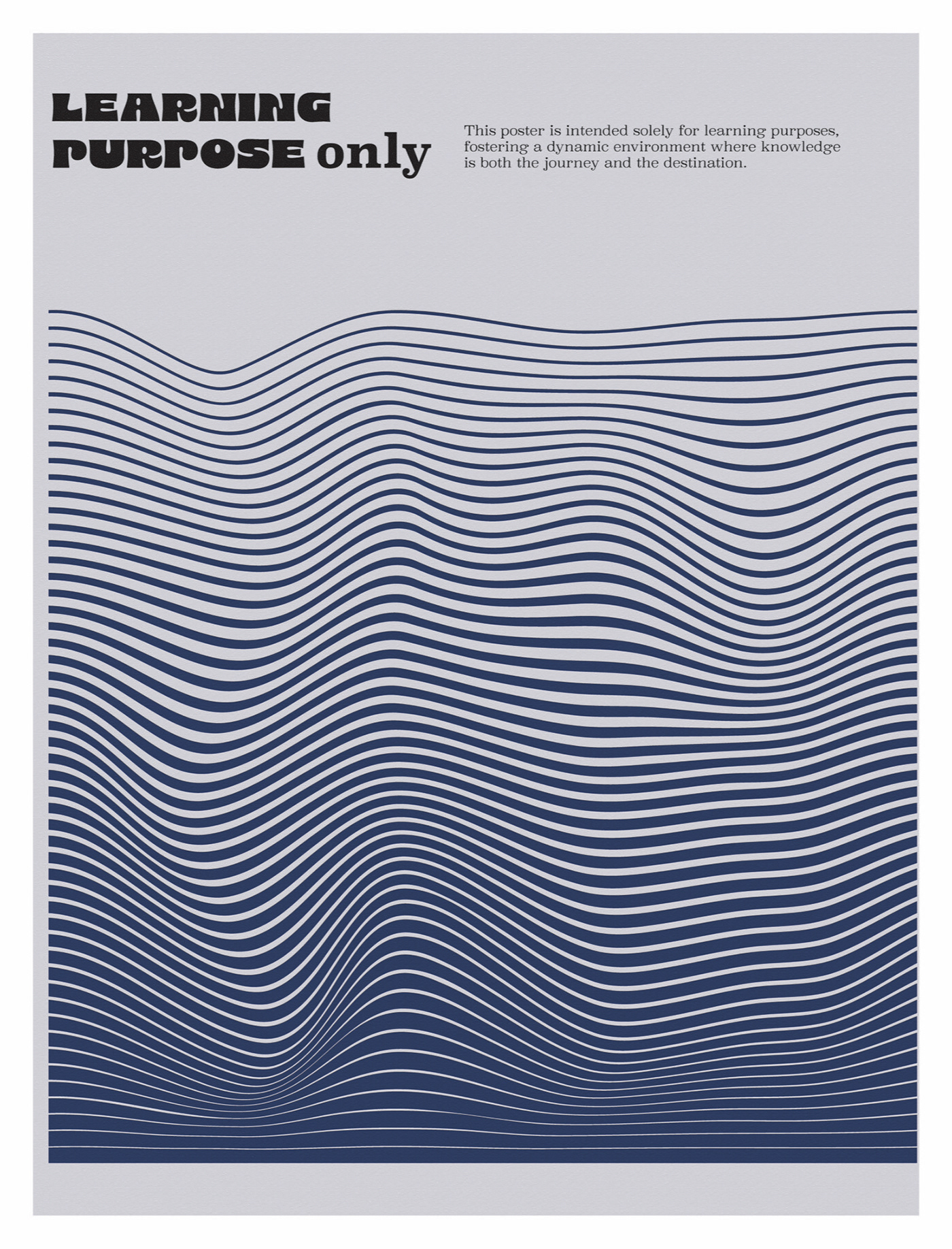 Abstract poster featuring curved lines designed for educational use.