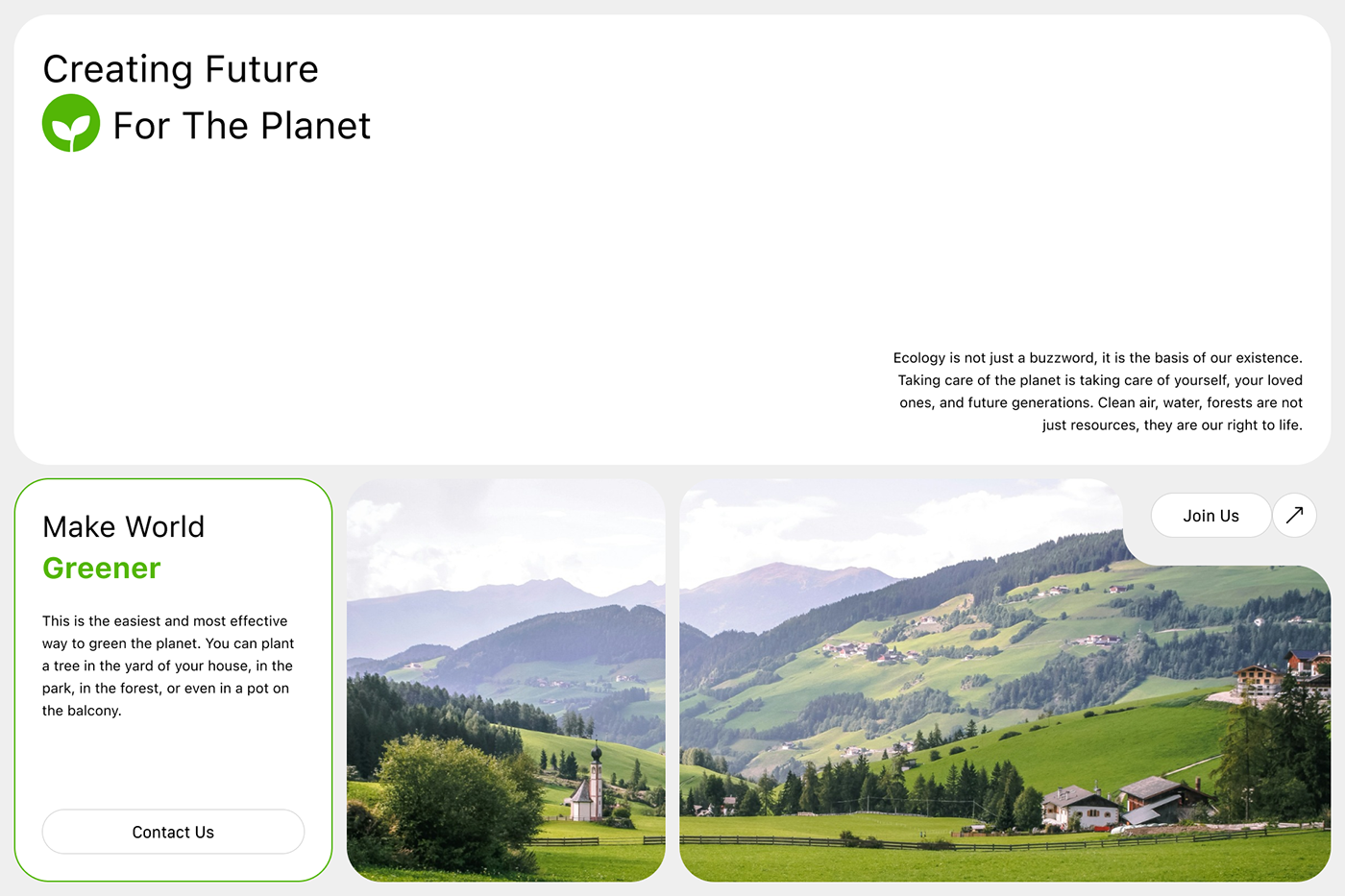 landing page UI/UX user interface Ecology green minimal Web Design  Figma