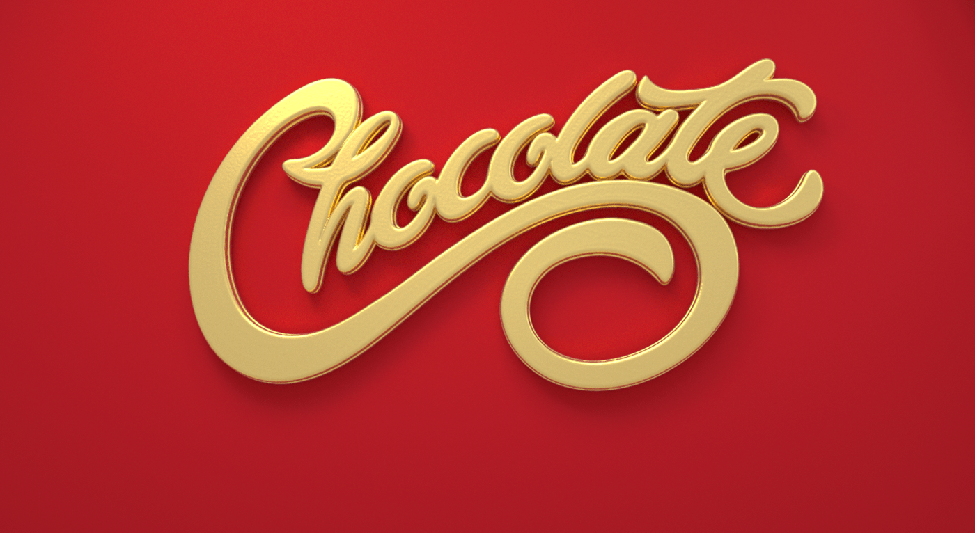 chocolate 3D typography   Arnott's gold Cinema 4dxl