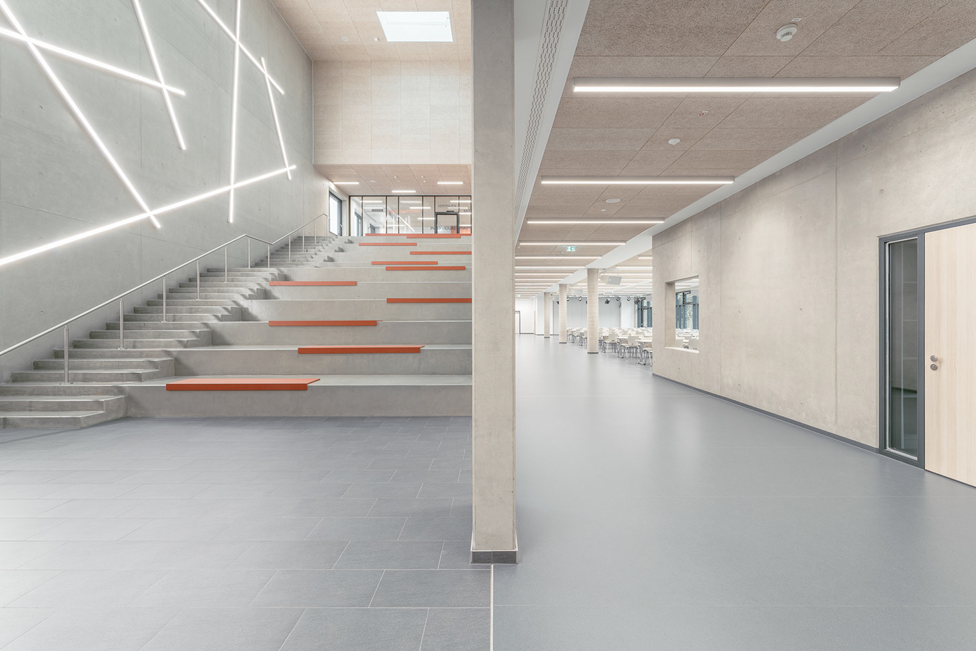 school architecture architects Interior exterior concrete sander