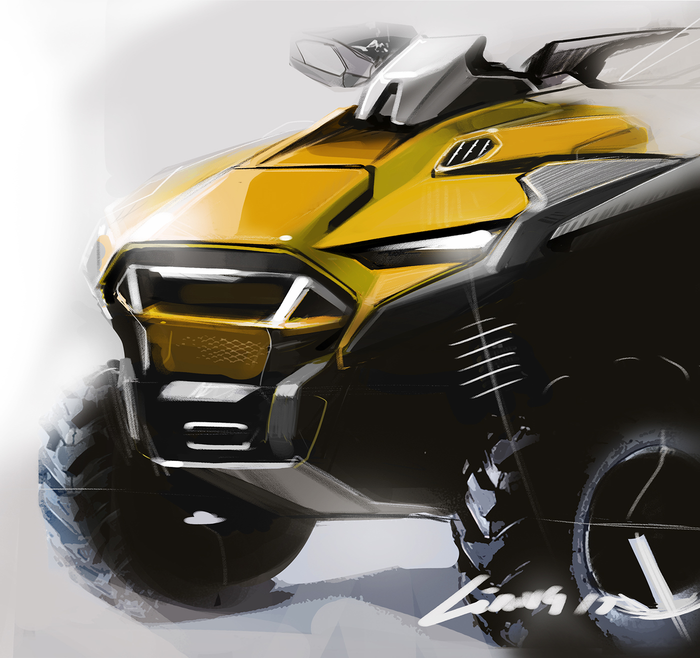 Automotive design design sketch ATV industrial design  UTV ATV Automotive design Drawing  off road