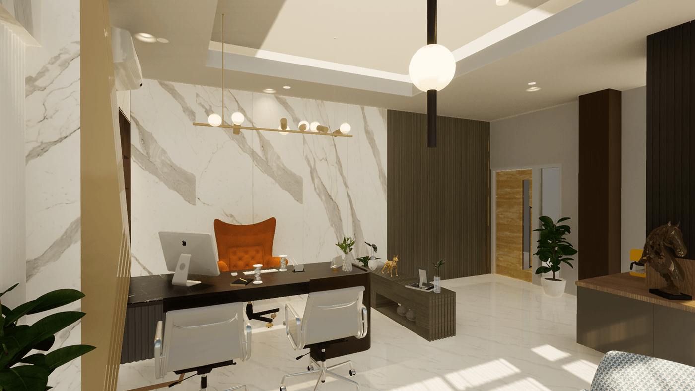 Office Design Office Interior interior design  visualization Render modern minimalist