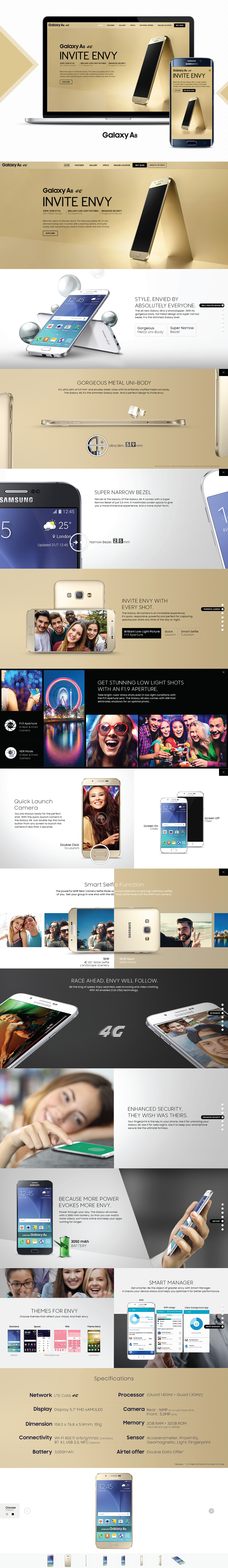 Galaxy A8 photoshop Website microsite Product microsite  Samsung Responsive mobile
