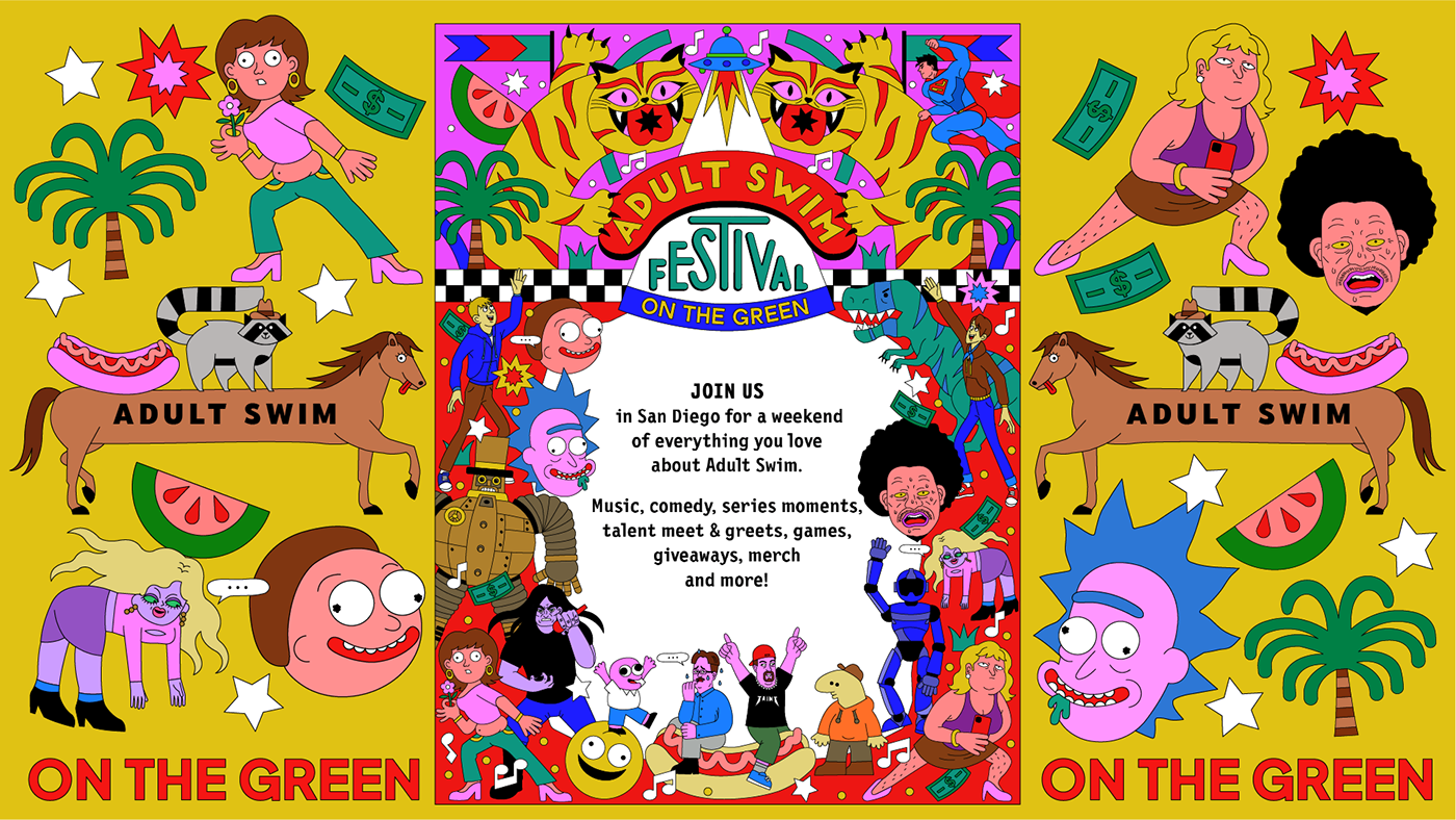poster summer festival music comic graphic design  typography   ILLUSTRATION  motion graphics  animation 
