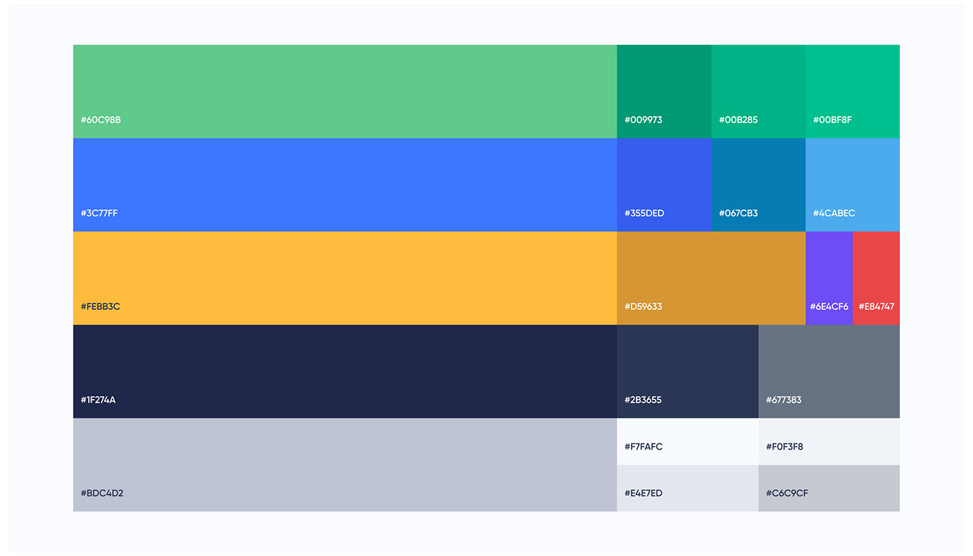 Color palette used in the project