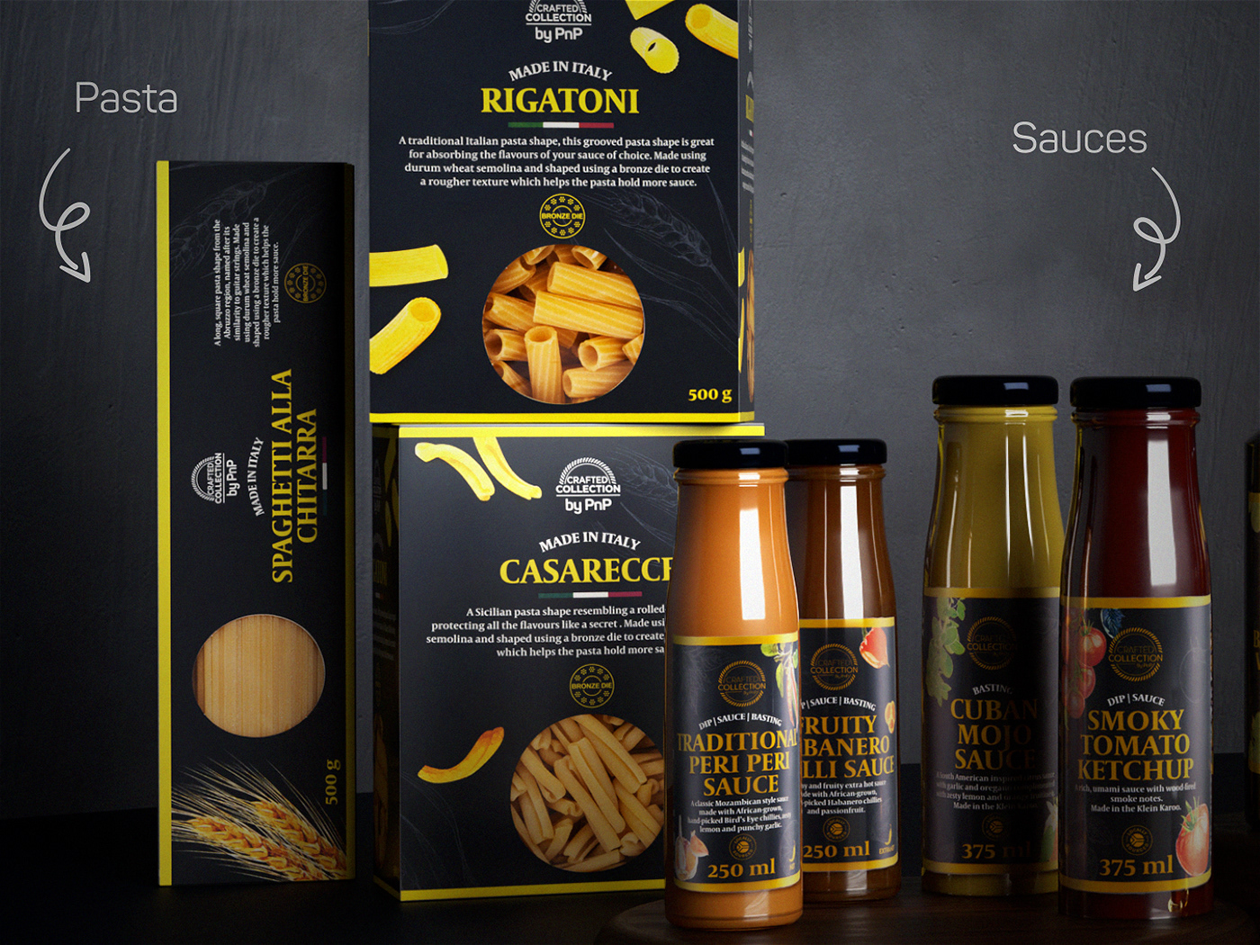 vinegar Olive Oil Pasta preserves Packaging brand identity Graphic Designer crafted collection picknpay  sauces
