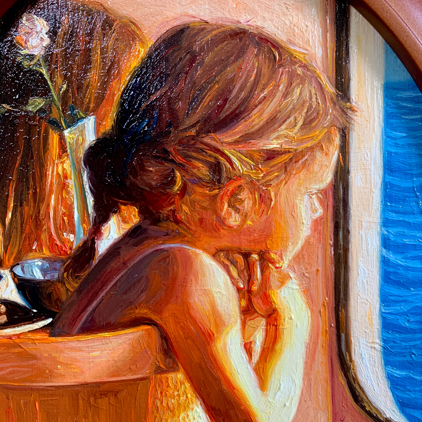 girl Landscape oilpainting portrait sea sunshine 소녀 유화 초상화 풍경화