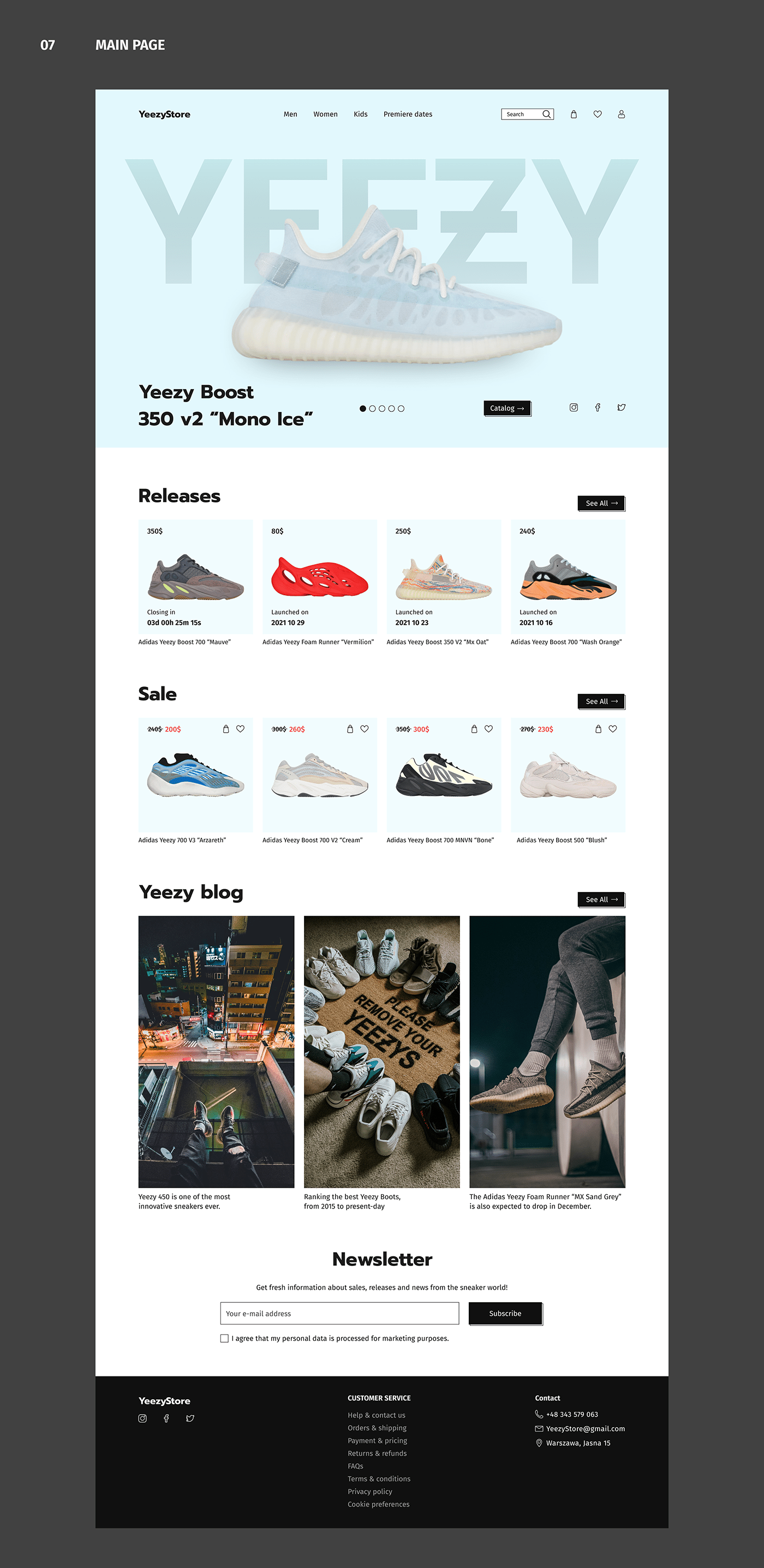 adidas Fashion  Online shop online store shoes sneakers store UI/UX Web Design  yeezy