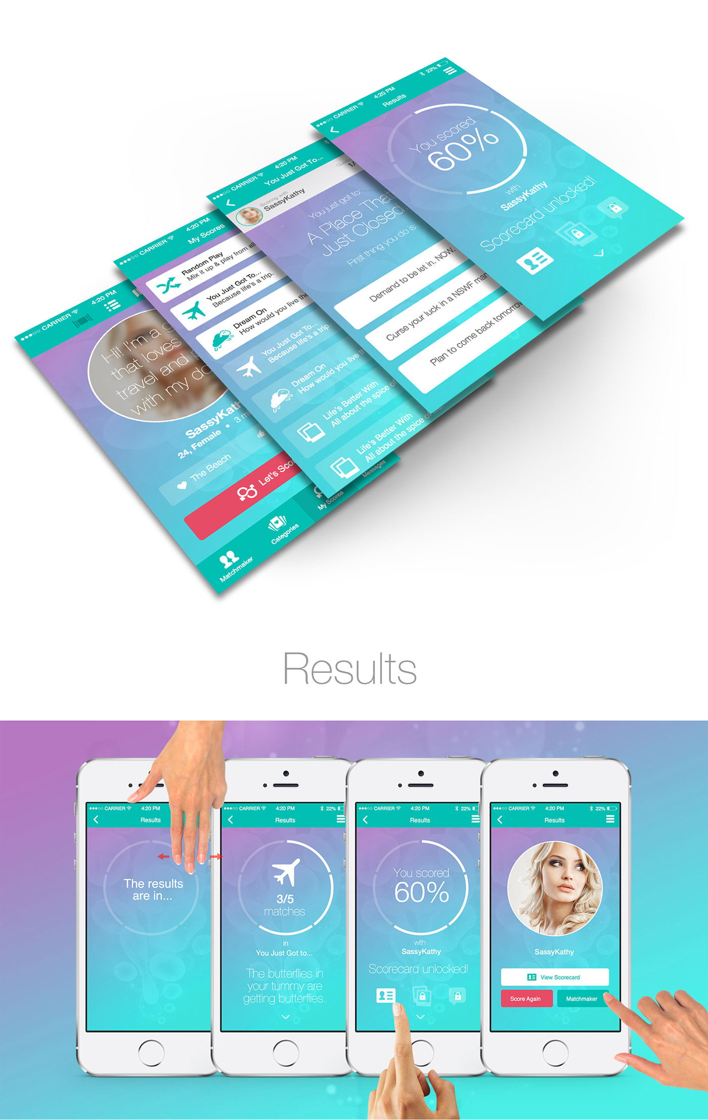 score dating app user experience matchmaker ui design