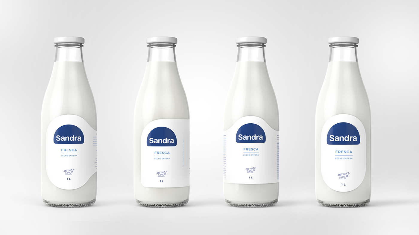 Packaging bottle milk 3D SANDRA milk bottle
