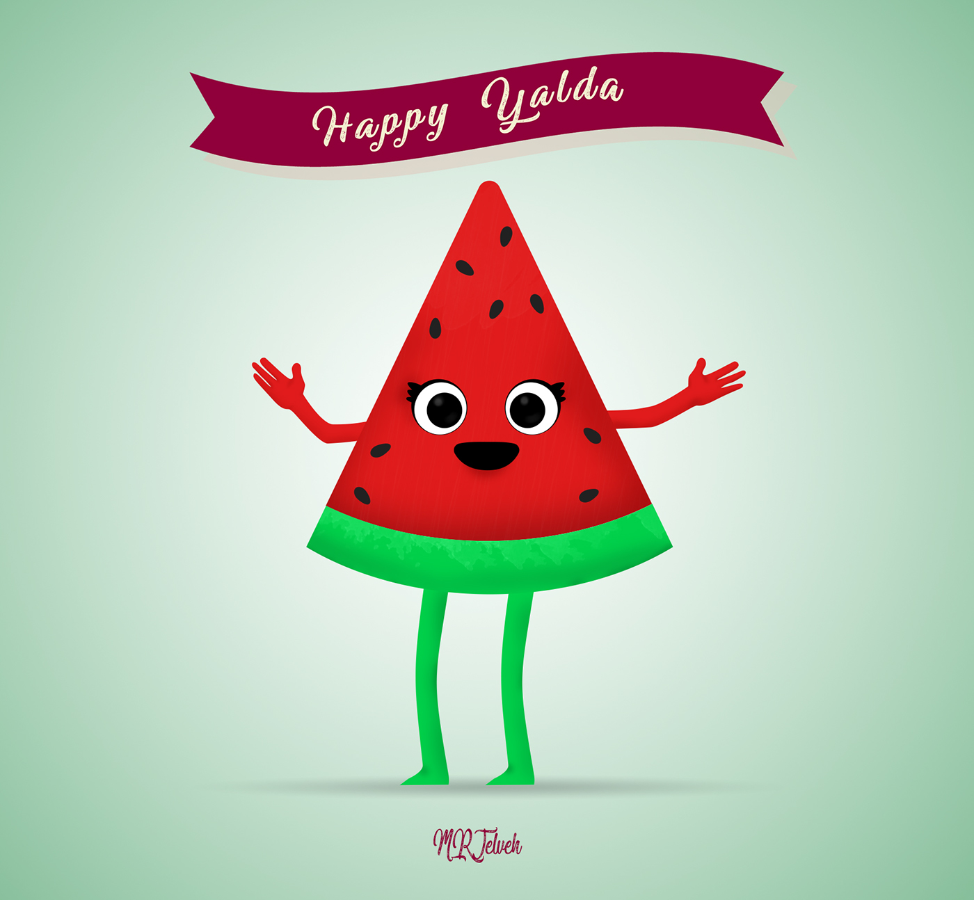 symbol of yalda festival watermelon yalda Fruit red mrjelveh Iran cute graphic