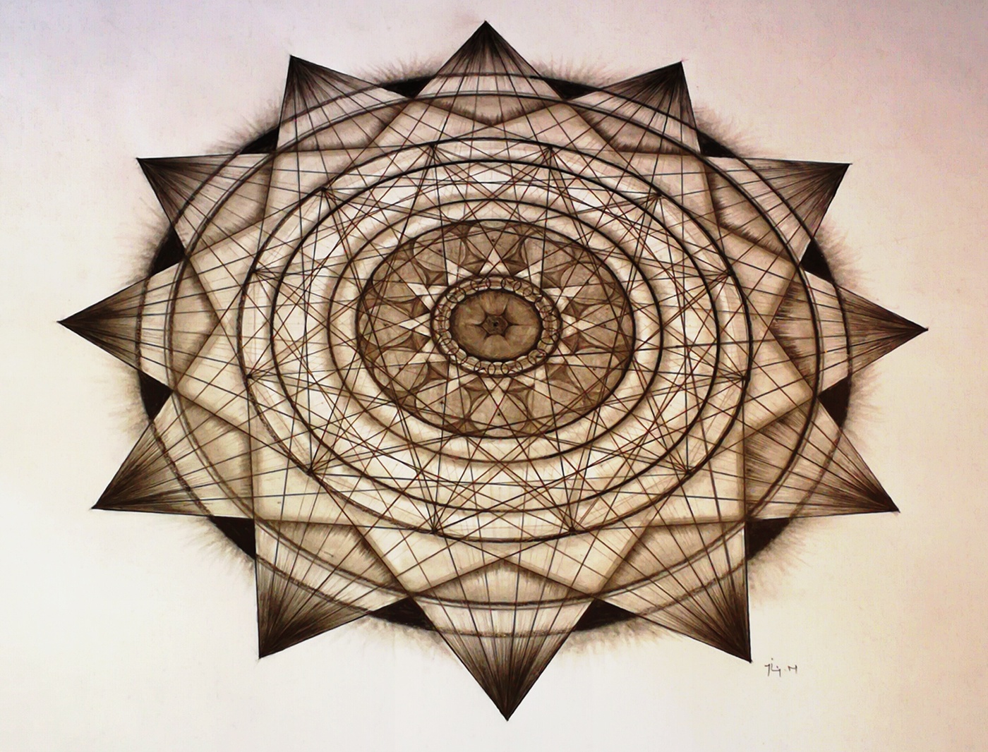 symmetrical geometry Mandala drawing sketching hypercube Pencil drawing Drawing  sacred geometry