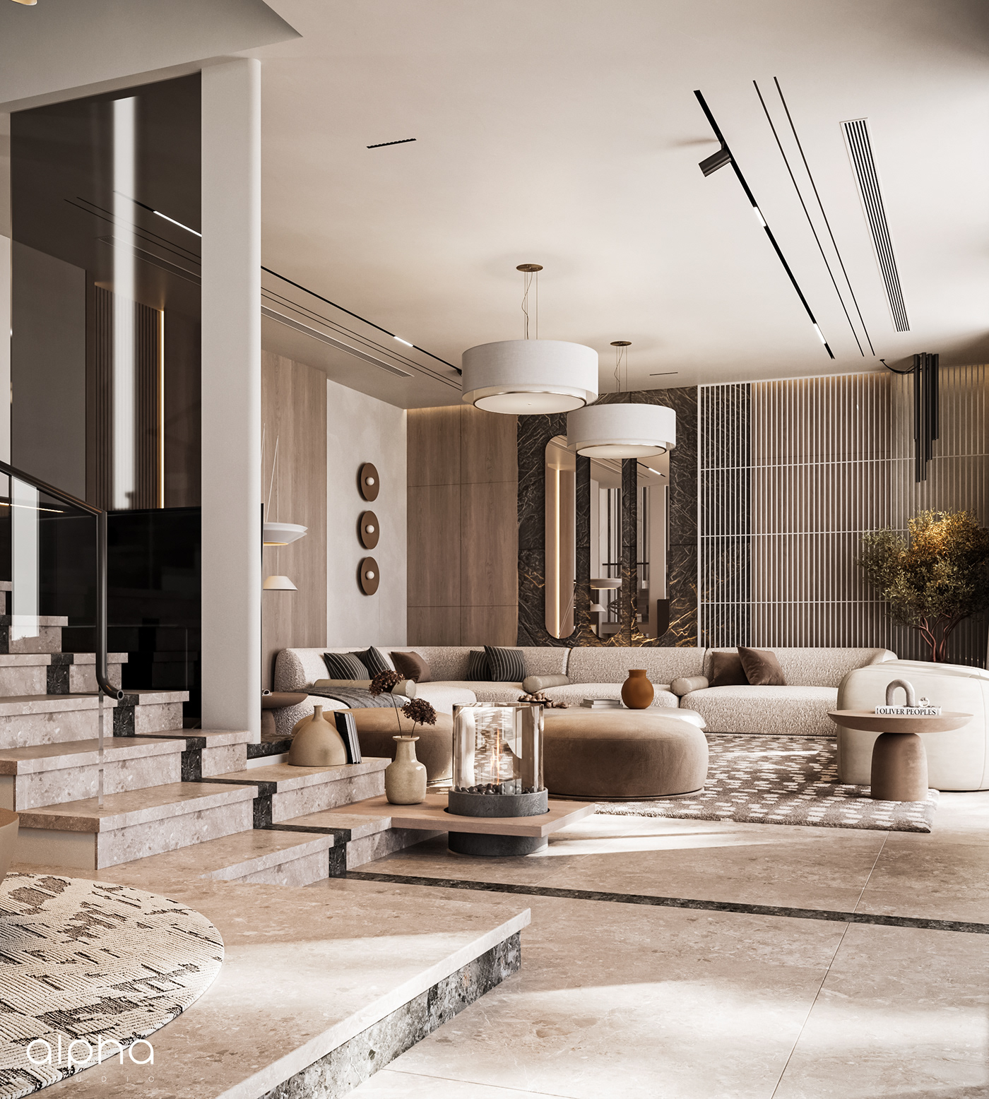interior design  architecture living room Lobby Interior design living Alpha KSA dubai
