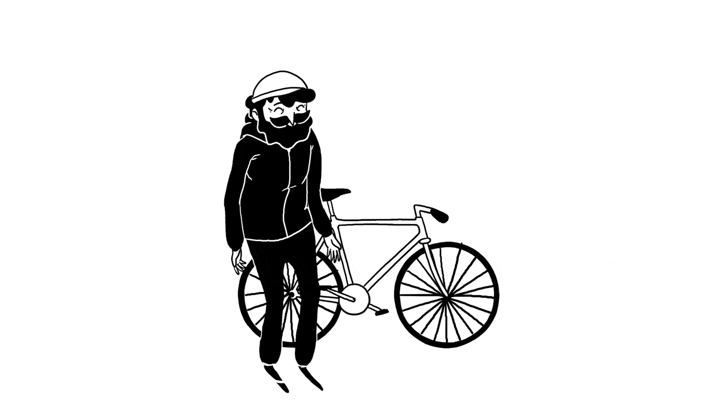Bike Bicycle Cel Animation cell animation Character design  animation  black and white Love