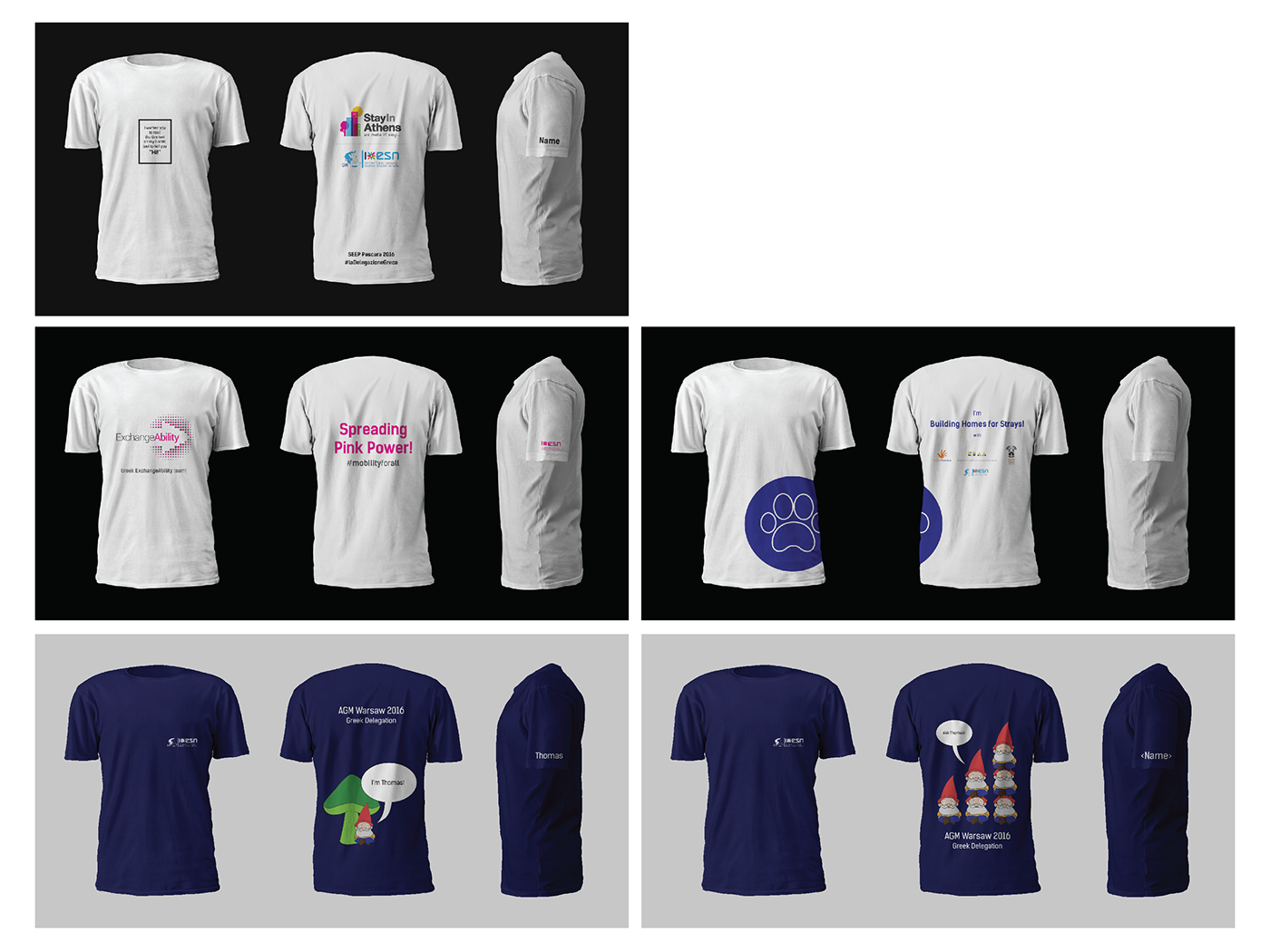 ESN promo graphic design  erasmus t-shirts facebook
