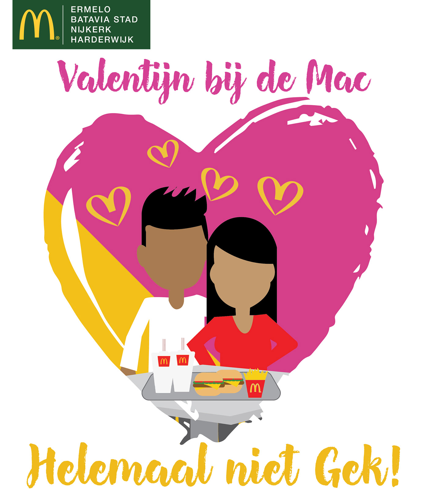 McDonalds Nederland Illustrator art ILLUSTRATION  Love valentine Valentijn commercial reclame